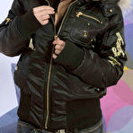 Pic of Tea Jul in black panties shows her pussy and bares her loves perky tits