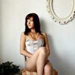 Pic of Lustful bimbo Lauren Lace approaches trimmed cunt to camera and rubs it hardly