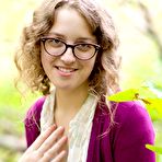 Pic of Kenzei from abbywinters.com - Nerdy amateur rubs her hairy pussy in a forest at Brdteengal