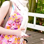 Pic of Evelina from abbywinters.com - Freckled blonde amateur with pale skin nude in a forest at Brdteengal