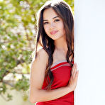 Pic of Li Moon Strips and Spreads in a Red Towel Pictures Gallery