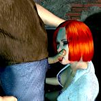 Pic of Naughty redhead italian queen whore cock sucker groupsex orgy 3D xxx comics and anime hentai cartoons about young  hooker prostitute with long legs in nylon pantyhose and boots caught in perfect double doggystyle MMF sandwiched gangbang outdoors