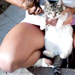 Pic of Awesome pussy slit is seen between the perfectly shaved pussy lips of Astrud A