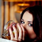 Pic of Tight teen girl Loretta A relaxes with a cup of tea and some clit rubbing action