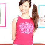 Pic of Admirable dark haired teen honey with a tattoo on her stomach getting hard cock and cumshot. (preview pictures)