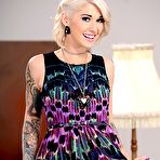 Pic of Inked busty hottie Kleio Valentien slides her ass onto a thick wang and rides it good