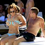 Pic of Maria Fowler sexy in blue bikini poolside shots