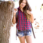 Pic of Slender amateur babe Ivanna undressing outdoors at PinkWorld Blog