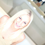 Pic of Lusty blonde Kacey Jordan hotly poses and eats cock down yearning for rich facial