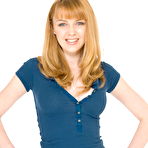 Pic of Lusty teen redhead Marie McCray with snow-white skin makes a strip performance