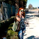 Pic of Red-haired teen Dani Jensen and busty milf blonde get their shaved snatches fingered and fucked