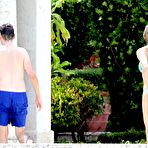 Pic of Kate Hudson in white & blue bikinies