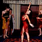 Pic of Sassy Angel Dark and the company of her kinky gfs fuck the brains out of black male