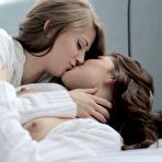 Pic of Lexi Bloom & Sensi Pearl make out, then perform oral sex on a dude and enjoy some group sex action