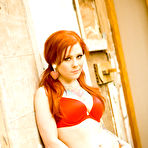 Pic of Cute pigtailed redhead chick Misti Dawn poses naked showing her naughty bits