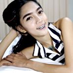 Pic of Skinny Thai teen with hairy pussy learns how to suck white cock - SweetGirlsFuck.com