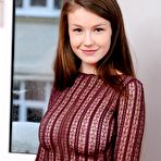 Pic of Glamourous Euro adolescent Emily Bloom showing off fixed wazoo in damp nylons