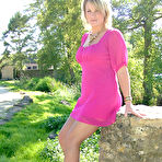 Pic of Stiletto Girl - Sexy hot blonde in black sheer lacy stockings and black stilettos