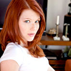 Pic of Mia Sollis Redhead Lifts T-shirt Exposing Supple Breasts