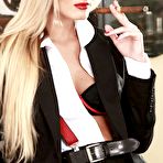 Pic of Sultry blonde Paola B stretches pussy hole to the limits and fucks it with sex toy