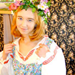 Pic of Teen girl stripping her ethnic Russian attire and fucking her pussy with various dildos (preview pictures)