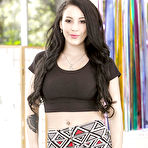 Pic of Horny youthful dark hair Noelle Easton swelling her bald fur pie at Young Pussy Pics