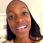 Pic of Big tit mocha babe takes on two stiff black cocks