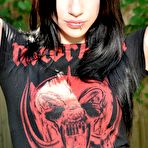 Pic of Shameless brunette teen Dawn Avril demonstrates some naked skin outdoor