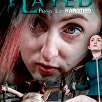 Pic of SexPreviews - Penny Lay redhead is rope bound and clamped her pussy played with vibrator