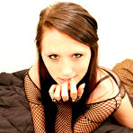 Pic of Hottest body of seducing chick Freckles is covered with the black fishnet lingerie