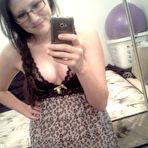 Pic of Kinky brunette chick Freckles gets her big boobs bouncing on the self shot pics