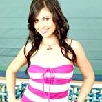 Pic of Teen brunette Franchezca Valentina does a crazy blowjob on cock and gets cumshot on her tits