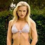 Pic of Blonde babe Heather Lightspeed with apple ass and shaved snatch bares it all in the open air