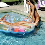 Pic of Wet bikini girls Jackie Sapphic and Lucy Lee have fun licking each others asses in the sun