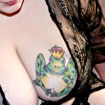 Pic of Black haired chubby lady Shereja Rage in black lace lingerie exposes her fat ass