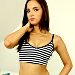 Pic of Denim skirt brunette seductress teasing her amazing clit on camera - IamXXX.com