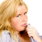 Pic of Pouty blonde with black panties and a fat body gets naked on cam - IamXXX.com