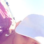 Pic of Alexandra Stan topless enjoys a sunny day on the beach