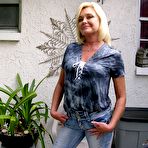 Pic of Amateur Blond Milf With Nipple Piercings Spreading Wide