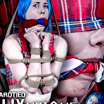 Pic of SexPreviews - Lux Lives is rope bound on high heels with shaved pussy exposed