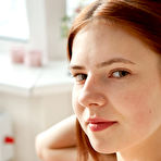 Pic of Redhead dressed in red shows her immaculate labia up close on cam - aMetart.com