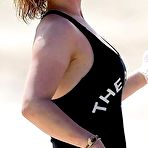 Pic of Hayden Panettiere in black swimsuit at a beach in Barbados