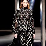Pic of Gigi Hadid in see through dress runway at Alberta Ferretti FallWinter show at Milan fashion week