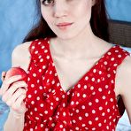 Pic of Maia models a red dress and masturbates in bed - PussyFur.com