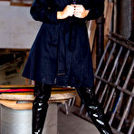 Pic of Hot brunette in BDSM uniform is enjoying rough sex