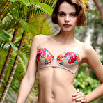 Pic of Brunette Ariela showing skinny body in bikini and her tits outdoor at pussyxxxporn.com