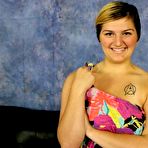 Pic of Trashy blonde girl gagged and face fucked by big cock