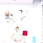 Pic of Solo girl Angel Smalls modeling in white stockings and high heels - PornPics.com