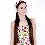 Pic of Free nude Brunette in cute dress