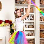 Pic of See how this cute and sexy teen gets off all her clothes and socks and poses fully naked laying on the floor. pics